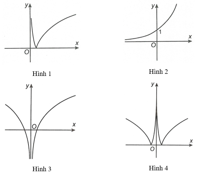 Cho hàm số y = log 2( 2x) . Khi đó, hàm số y = trị log 2 ( 2x)  có đồ thị là hình nào trong bốn hình được liệt kê ở bốn phương án A, B, C, D dưới đây? (ảnh 1)