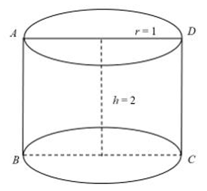 Cắt hình trụ bởi một mặt phẳng đi qua trục ta được thiết diện là một hình vuông (ảnh 1)