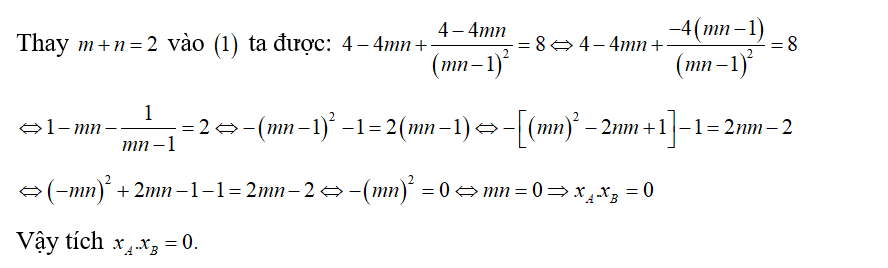 Cho hàm số y= x/x-1 có đồ thị (C). Gọi A,B( xA khác xB)  là 2 điểm trên (C) mà tiếp tuyến tại (ảnh 2)