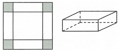 Cho một tấm nhôm hình vuông cạnh 12cm. Người ta cắt ở bốn góc của tấm nhôm đó bốn hình vuông bằng nhau, mỗi hình vuông có cạnh bằng x(cm), rồi gập tấm nhôm lại như hình vẽ dưới đây để được một cái hộp không nắp. Tìm x để hộp nhận được có thể tích lớn nhất (ảnh 1)