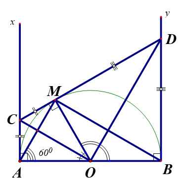b) Khi góc BAM = 60 độ. Chứng tỏ tam giác BDM là tam giác đều. (ảnh 1)