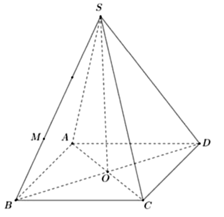 Cho hình chóp đều S.ABCD có đáy ABCD là hình vuông tâm O cạnh a cạnh (ảnh 1)