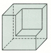 Một khối lập phương lớn hơn có thể tích bằng V , diện tích xung quanh bằng S . Người ta lấy đi một khối lập phương (ảnh 1)