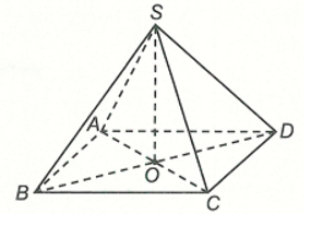 Cho hình vẽ bên, biết hình chóp SABCD  đều. Phép đối xứng qua tâm O  biến hình chóp SABCD thành hình chóp nào sau đây? (ảnh 1)