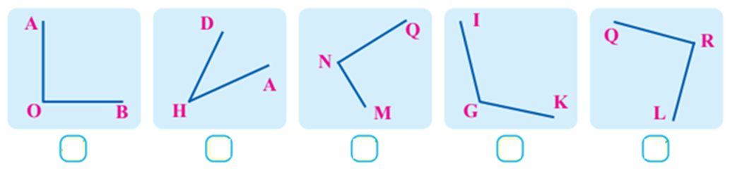 Dùng ê ke xác định, điền dấu tích vào ô trống dưới những góc vuông (ảnh 2)
