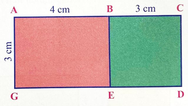 Chu vi hình vuông BCDE là: A. 7 cm B. 12 cm C. 14 cm D. 20 cm (ảnh 1)