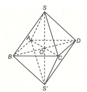 Cho hình vẽ bên, biết SABCD  là hình chóp đều. Phép đối xứng qua tâm O  biến hình chóp SABC  thành hình chóp nào sau đây? (ảnh 1)