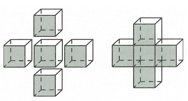 Người ta ghép 5 khối lập phương cạnh a  để được khối hộp chữ thập như hình dưới.  Tính diện tích toàn phần của khối hộp chữ thập đó. (ảnh 1)