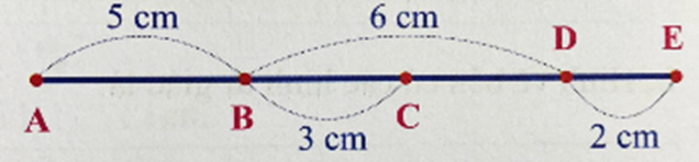C là trung điểm của đoạn thẳng nào A. AD B. AB C. AE D. BD (ảnh 1)