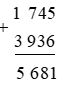 Tổng của 1 745 và 3 936 là: A. 5 681  B. 4 681 C. 5 671 D. 4 671 (ảnh 1)