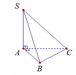 Cho hình chóp S.ABC có đáy là tam giác vuông tại B,AB=a, SA= a căn bậc hai 3 (ảnh 1)