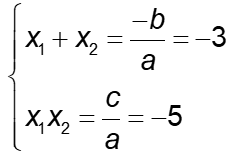 b) Không giả phương trình: x2 + 3x - 5 = 0 b. Tính được denta = 29 > 0 phương trình có hai nghiệm. Theo Viét: (ảnh 1)