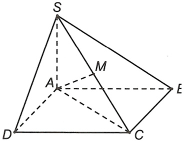 Cho hình chóp S.ABCD có đáy ABCD là hình vuông, SA vuông  và  Bán kính mặt cầu ngoại tiếp hình chóp S.ABCD là (ảnh 1)