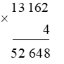 Trong các phép tính sau, phép tính có kết quả nhỏ nhất là: A. 13 162 x 4 B. 80 (ảnh 1)