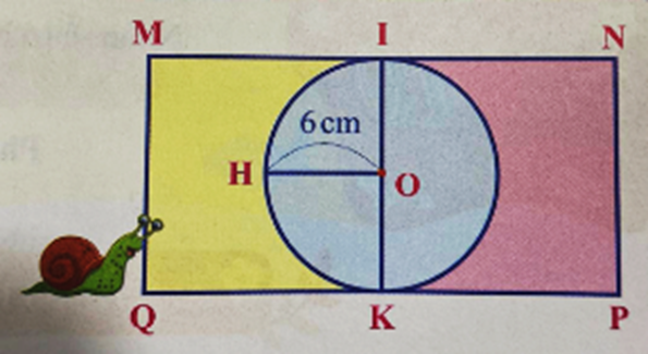 MIKQ và INPK là hai hình vuông. Quan sát hình vẽ và cho biết Đường kính của hình tròn  (ảnh 1)
