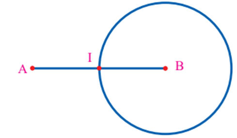 Dùng thước kẻ và compa, hãy: a) Vẽ đoạn thẳng AB dài 4 cm. b) Xác định điểm I  (ảnh 1)