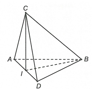 Cho tứ diện ABCD có các mặt ABC và BCD là các tam giác đều cạnh bằng 2, hai mặt phẳng (ABD) và (ACD) vuông góc với nhau. (ảnh 1)