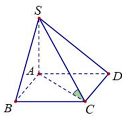 Cho khối chóp S.ABCD có đáy là hình vuông cạnh a,SA vuông góc với mặt phẳng (ảnh 1)