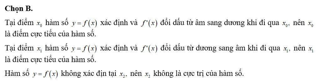 Cho hàm số y= f(x) liên tục trên R\{x2} và có bảng biến thiên sau:  Mệnh đề nào sau đây đúng? (ảnh 2)