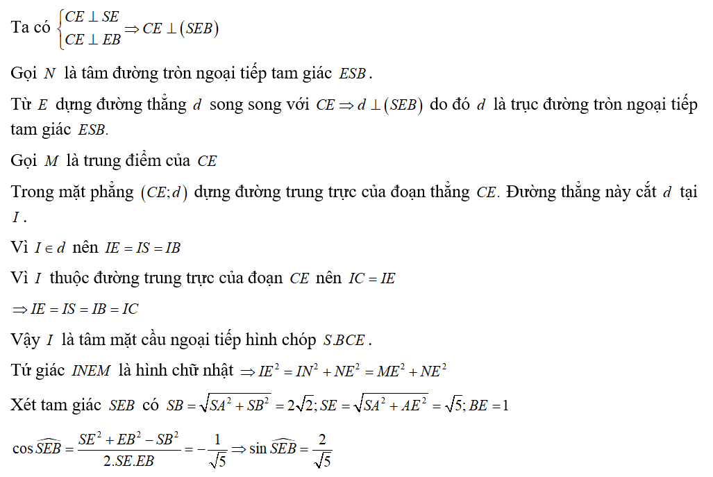 Trong không gian cho hình chóp S.ABCD có đáy ABCD là hình thang vuông tại A và D  (ảnh 2)