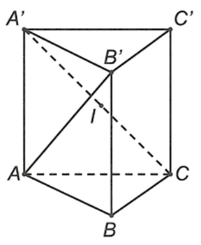 Cho lăng trụ đứng ABC.A'B'C' có đáy ABC là tam giác vuông tại B, AC = a căn bậc hai 3, góc ACB = 30 độ. Góc giữa đường thẳng AB' và mặt phẳng (ABC) (ảnh 1)