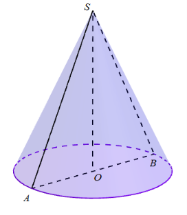 Cắt một khối nón bởi mặt phẳng đi qua trục của nó, ta được một tam giác vuông cân (ảnh 1)