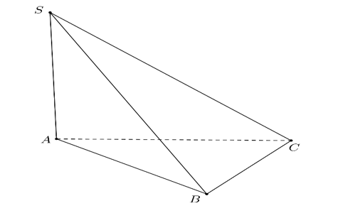 Cho hình chóp S.ABC có SA vuông góc với mặt phẳng (ABC) (ảnh 1)