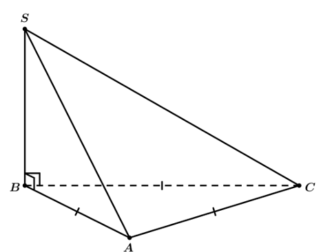 Cho hình chóp SABC có đáy là tam giác đều cạnh bằng a, cạnh bên SB vuông góc với mặt phẳng (ABC), SB=2a. Tính thể tích khối chóp SABC. (ảnh 1)