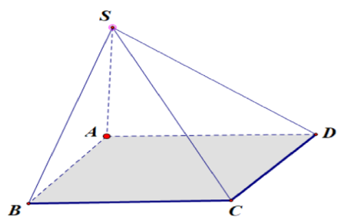Cho khối chóp SABCD có đáy là hình chữ nhật AB=a, AD= a căn 3. SA vuông góc với đáy và SC tạo với mp( SAB) một góc 30. T (ảnh 1)