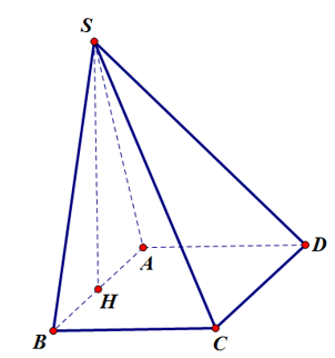 Cho hình chóp SABCD có đáy ABCD là hình vuông cạnh bằng 2a, tam giác SAB đều và nằm trong mặt phẳng vuông góc với mặt phẳng đáy.  (ảnh 1)
