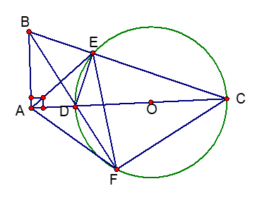 Cho tam giác ABC vuông tại A và góc ACB = 20 độ. Trên cạnh AC lấy điểm D, vẽ đường tròn (O) đường kính CD cắt cạnh BC tại E. Đường thẳng BD cắt đường tròn (O) tại điểm thứ hai F. a) Tính số đo ? (ảnh 1)