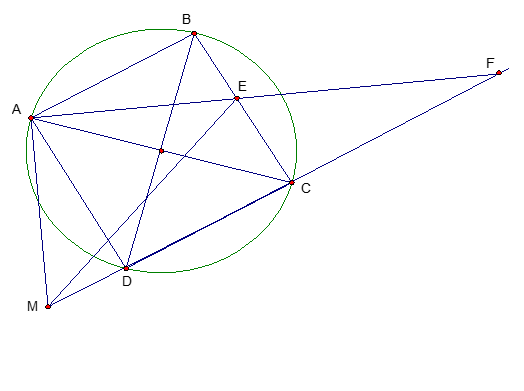 Cho hình vuông ABCD. Qua điểm A vẽ  một đường thằng cắt cạnh BC tại E và cắt đường thẳng CD tại F. Chứng minh: 1/AB^2 = 1/AE^2 + 1/À^2 (ảnh 1)