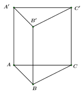 Cho hình lăng trụ tam giác đều có các cạnh đều bằng a  Thể tích khối lăng trụ đều là (ảnh 1)