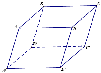 Cho khối hộp ABCDA'B'C'D'  (hình vẽ minh họa), cắt khối hộp bởi mặt phẳng  (BB'D'D) ta được hai khối đa diện nào dưới đây? (ảnh 1)