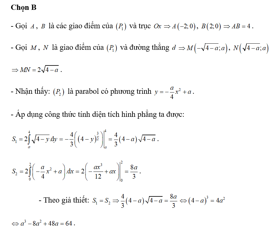 Cho parabol (p1): y= -x^2+4 cắt trục hoành tại hai điểm A, B và đường thẳng (ảnh 2)