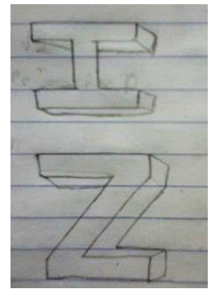 Vẽ phác họa hình chiếu phối cảnh chữ I và Z (ảnh 1)