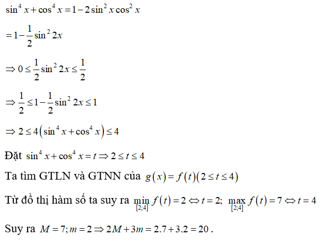 Cho hàm số y =f(x)  liên tục trên R  và có đồ thị như hình vẽ. Gọi M, m lần lượt là giá trị lớn nhất và giá trị nhỏ nhất của hàm số (ảnh 2)