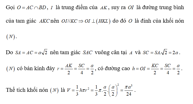 Cho hình chóp S.ABCD có đáy ABCD là hình vuông cạnh a, cạnh bên SA vuông góc (ảnh 2)