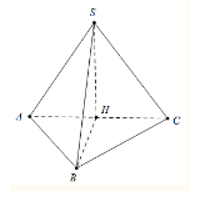 Cho hình chóp S.ABC có SA=SB=SC=3, AC=2; ABC là tam giác vuông cân tại B.  (ảnh 1)