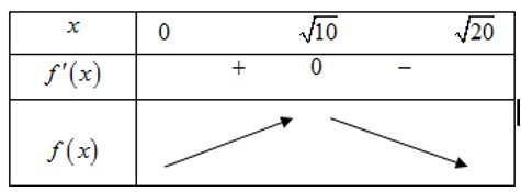 Cho hình chóp SABCD có đáyABCD là hình chữ nhật với AB=4  cạnh bên SA vuông góc với mặt phẳng đáy ( ABCD) và SC =6 Tính thể tích lớn nhất   (ảnh 2)