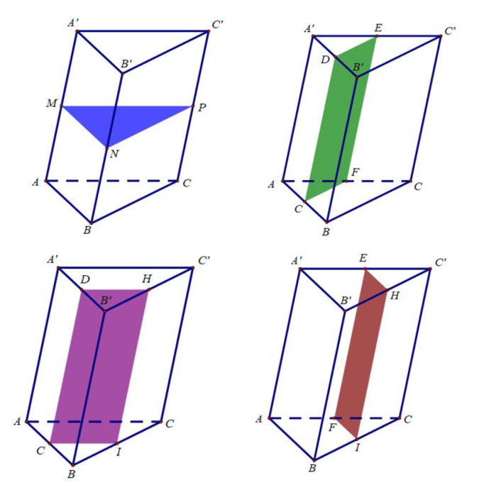 Có bao nhiêu mặt phẳng cách đều tất cả các đỉnh của một hình lăng trụ tam giác? (ảnh 1)