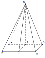 Cho hình chóp S.ABCD có đáy ABCD là hình vuông cạnh a, mặt bên SAB là tam giác cân  (ảnh 2)