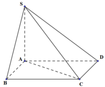 Cho hình chóp S.ABCD có đáy là hình vuông cạnh a. Các mặt phẳng (SAB) và (SAD) cùng vuông góc (ảnh 1)