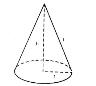 Cho hình nón tròn xoay có đường cao h = 4 và diện tích đáy là 9pi. Tính diện tích xung quanh (ảnh 1)