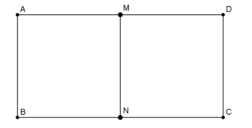 Trong không gian cho hình chữ nhật ABCD có AB=1 và AD=2. Gọi M và N lần lượt (ảnh 1)