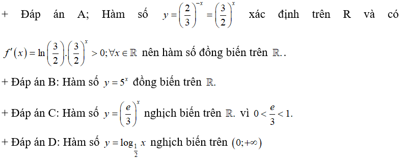 Trong các hàm số sau, hàm số nào nghịch biến trên R ?  (ảnh 1)