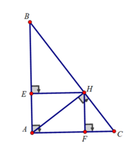 Cho tam giác ABC vuông tại A có AB = 3 cm; AC = 4 cm, đường cao AH.  (ảnh 1)