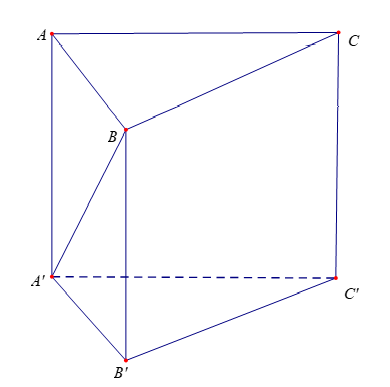 Cho khối lăng trụ đứng  ABCA'B'C' có đáy là tam giác đều cạnh 2a  và  A'B = a căn 5. Thể tích khối lăng trụ đã cho là (ảnh 1)