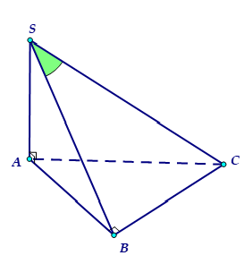 Cho hình chóp SABC  có đáy là tam giác vuông tại  B, AB=a, BC=2a, SA vuông góc với đáy. Biết  SC hợp với (SAB)  một góc  30 độ thể tích của khối chóp  (ảnh 1)