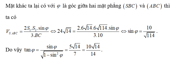 Cho hình chóp S.ABC có SA= 12 cm, AB= 5cm, AC= 9cm, SB= 13 cm (ảnh 2)